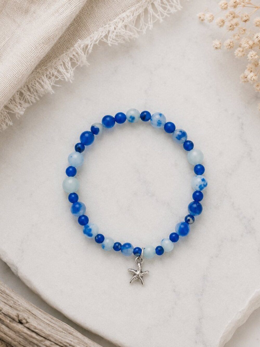 Blue Beaded Bracelet with Starfish Charm | A Little Surprise | Joy Gift